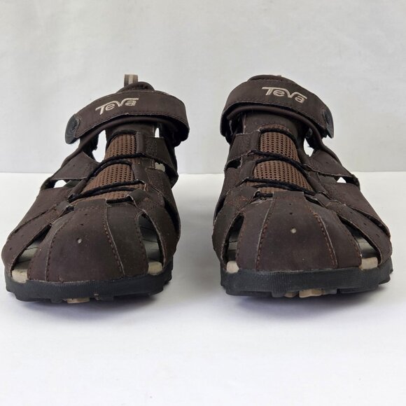 Teva Deacon Brown Leather Sport Sandals Size 12